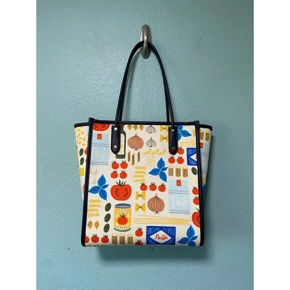 Kate Spade Pasta Mangia Italy Italian Tote Bag Rare Hard to Find - Picture 1 of 10